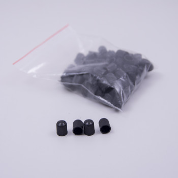 Черни капачки за вентили - 100 броя