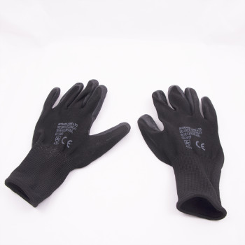 Ръкавици от плетено безшевно трико, топени в латекс - черни Ръкавици от плетено безшевно трико, топени в латекс - черни