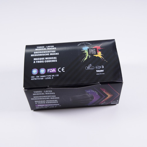 Медицински маски за лице - 50 броя - черни