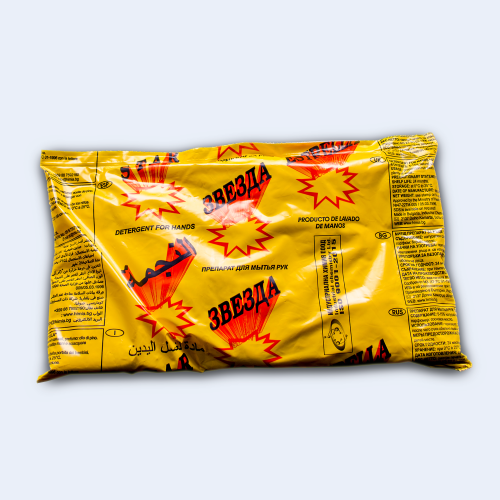 ЗВЕЗДА - 1 кг - пакет - каша за миене на силно замърсени ръце, с  дървени трици и натурален сапун